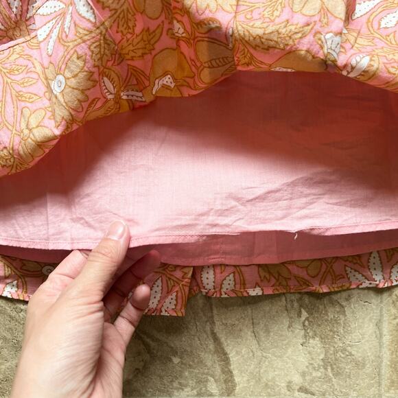 Banana Republic Mini Skirt 8 Pink Floral Boho Coquette Feminine Romantic Preppy - Picture 5 of 9